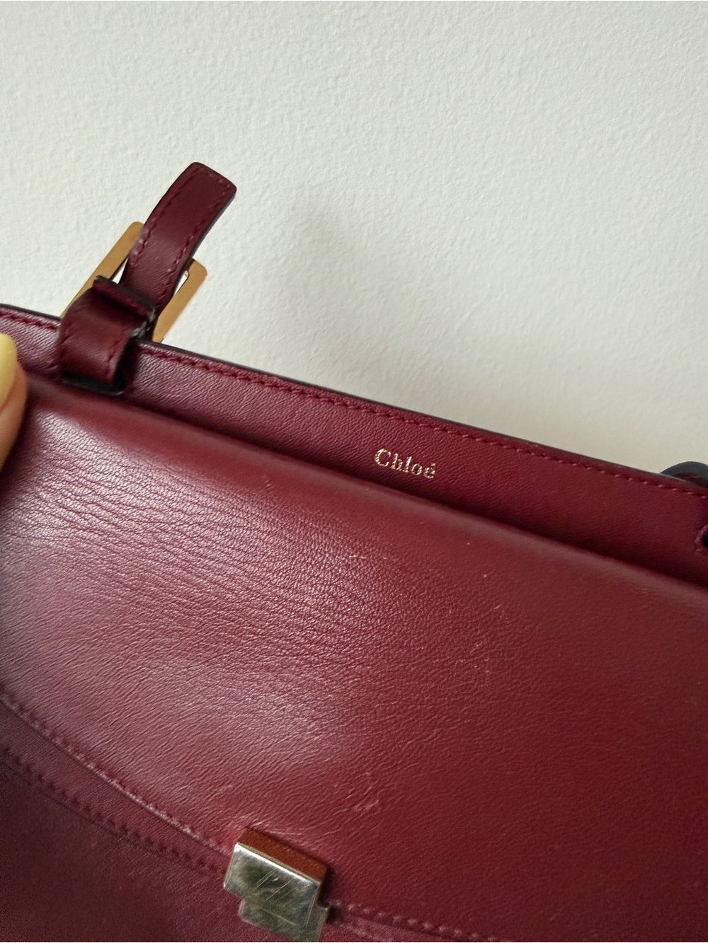 Authentic Chloe Burgundy Leather Crossbody Bag - Picture 4 of 7